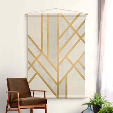Tapestry - Art Deco Geometry White Gold