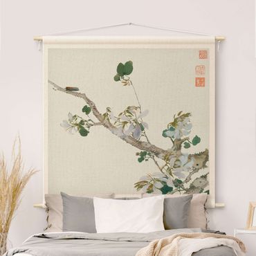 Tapestry - Asian Drawing - Branch With Blossoms