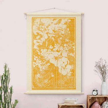 Tapestry - Asian Woodcarving In Yellow