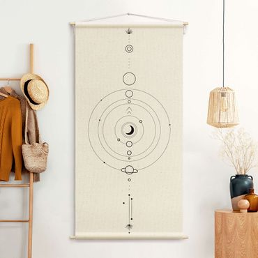 Tapestry - Astrology Orbit Planets Black