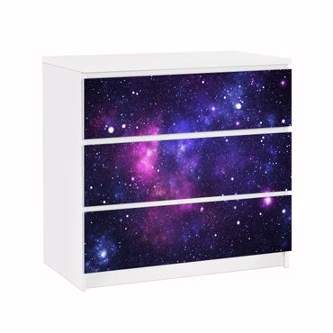 Adhesive film for furniture IKEA - Malm chest of 3x drawers - Galaxy