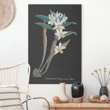 Print on canvas - White Orchid On Linen I