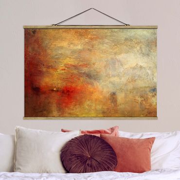 Fabric print with poster hangers - Joseph Mallord William Turner - Sunset Over A Lake