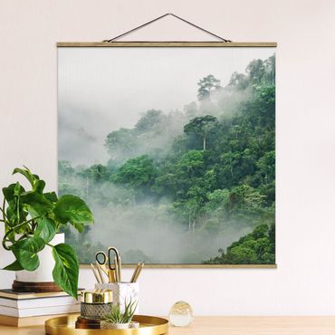 Fabric print with poster hangers - Jungle In The Fog