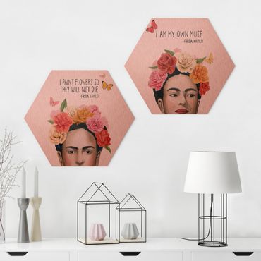 Alu-Dibond hexagon - Frida's Thoughts Set I