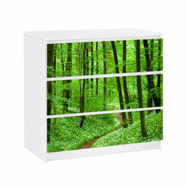 Adhesive film for furniture IKEA - Malm chest of 3x drawers - Romantic Forest Track