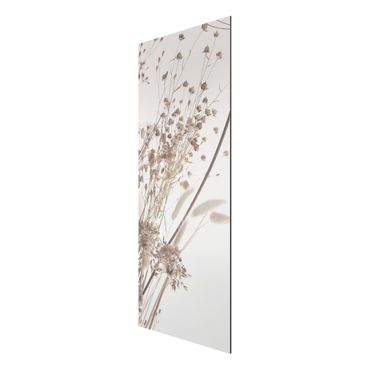 Print on aluminium - Bouquet Of Ornamental Grass And Flowers