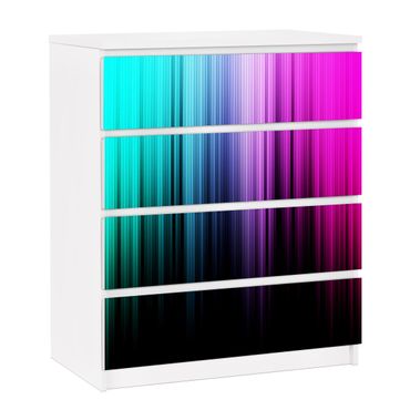 Adhesive film for furniture IKEA - Malm chest of 4x drawers - Rainbow Display