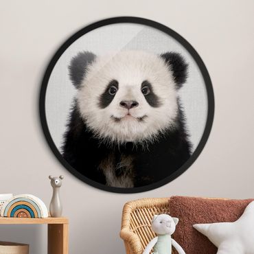 Circular framed print - Baby Panda Prian