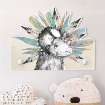 Coat rack for children - Baby Triceratops With Crown Of Feathers