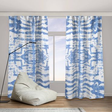 Curtain - Batik In Blue White
