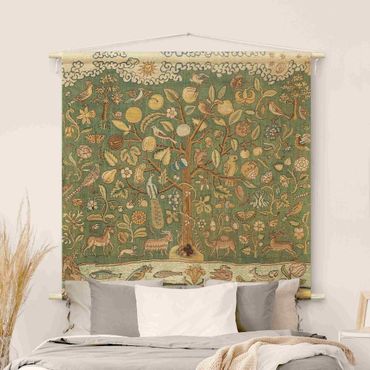 Tapestry - Tree With Animals In Textile Look