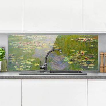 Glass Splashback - Claude Monet - Green Water Lilies - Panoramic