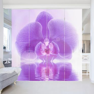Sliding panel curtains set - Purple Orchid On Water