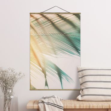 Fabric print with poster hangers - Tropical Plants Palm Trees At Sunset II
