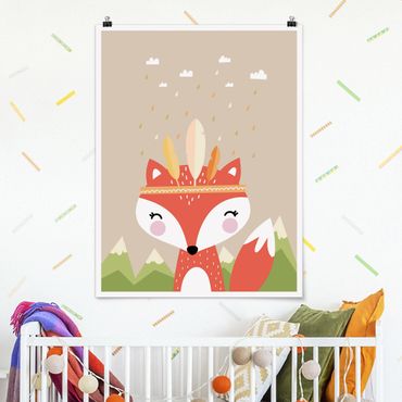 Poster kids room - Indian Fox