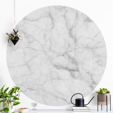 Self-adhesive round wallpaper kitchen - Bianco Carrara