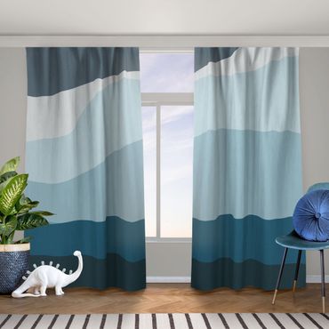 Curtain - Blue Waves And Dunes