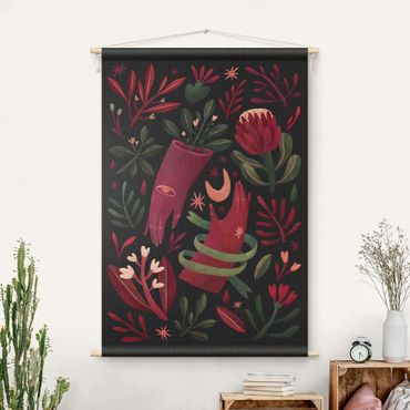 Tapestry - Flowers At Midnight Illustration