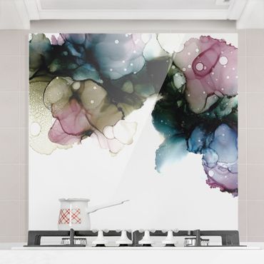 Splashback - Floral Arches With Gold - Square 1:1