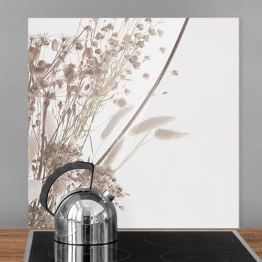 Splashback - Bouquet Of Ornamental Grass And Flowers - Square 1:1