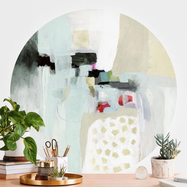 Self-adhesive round wallpaper - Colourful Waterfalls I
