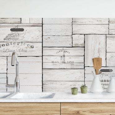 Kitchen wall cladding - Shabby Wooden Crates