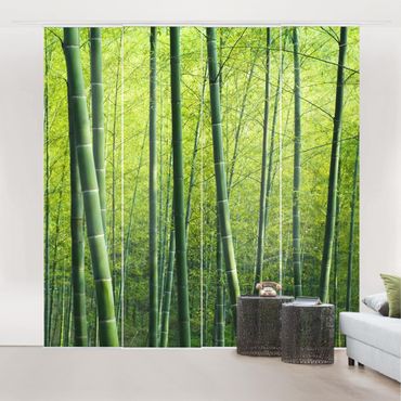 Sliding panel curtains set - Bamboo Forest