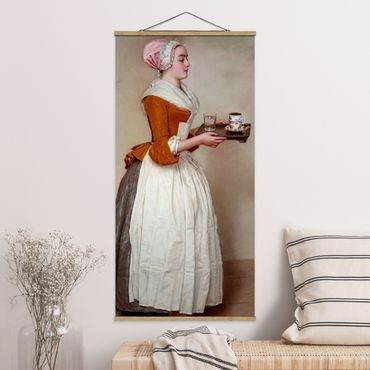 Fabric print with poster hangers - Jean Etienne Liotard - The Chocolate Girl