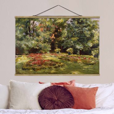 Fabric print with poster hangers - Max Liebermann - Flower Terrace Wannseegarten