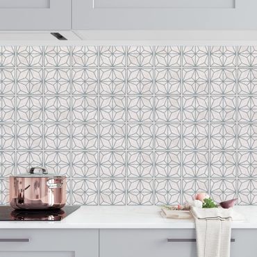 Kitchen wall cladding - Star Geometry Grey Blue