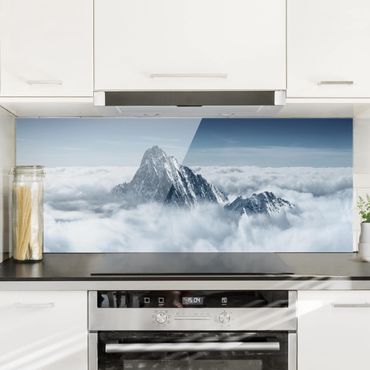 Glass Splashback - The Alps Above The Clouds - Panoramic