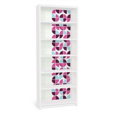 Adhesive film for furniture IKEA - Billy bookcase - Retro Circles Pattern Design