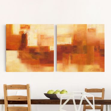 Print on canvas - Composition In Orange And Brown