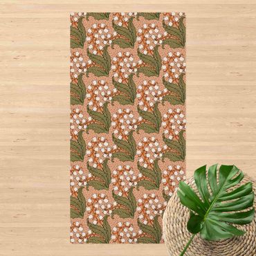Cork mat - Chinoiserie Lilies Of The Valley With White Flowers - Portrait format 1:2