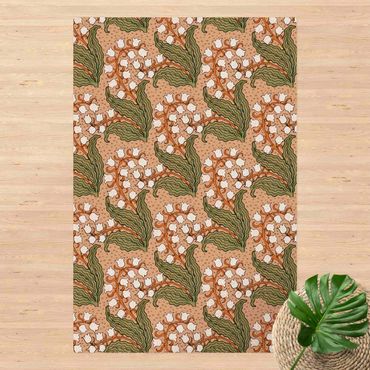 Cork mat - Chinoiserie Lilies Of The Valley With White Flowers - Portrait format 2:3