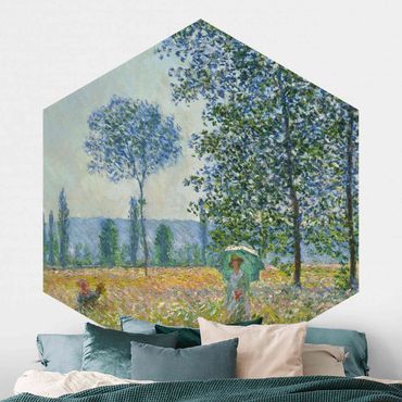 Self-adhesive hexagonal pattern wallpaper - Claude Monet - Fields In Spring