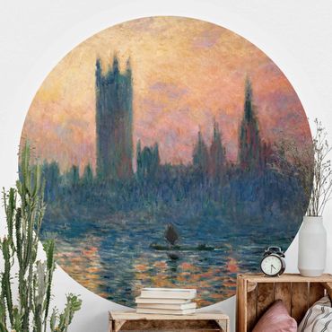 Self-adhesive round wallpaper - Claude Monet - London Sunset