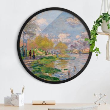 Circular framed print - Claude Monet - River Seine