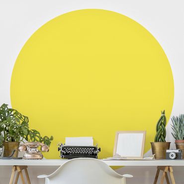 Self-adhesive round wallpaper kids - Colour Lemon Yellow