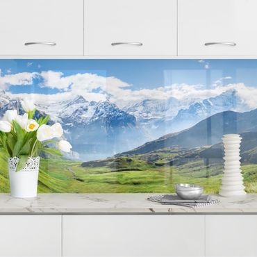 Kitchen wall cladding - Swiss Alpine Panorama