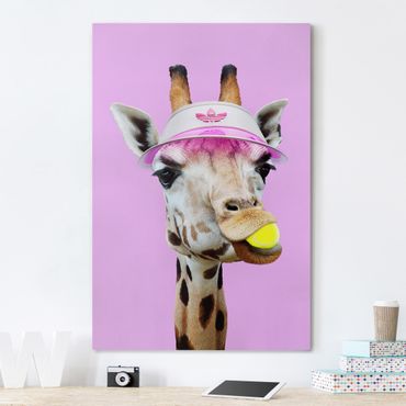 Canvas print - Giraffe Playing Tennis
