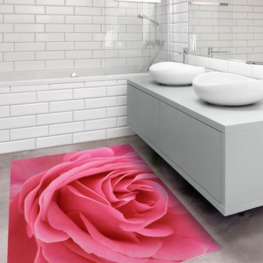 Vinyl Floor Mat - Lustful Pink Rose - Landscape Format 4:3