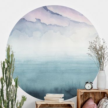 Self-adhesive round wallpaper beach - Dusk On The Bay I