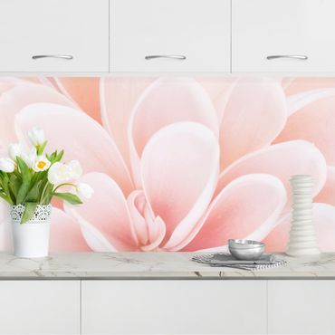 Kitchen wall cladding - Dahlia In Pastel Pink