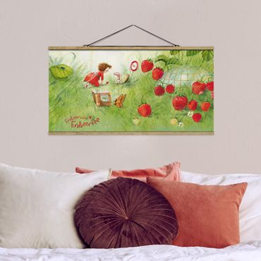 Fabric print with poster hangers - Little Strawberry Strawberry Fairy- With Worm Home