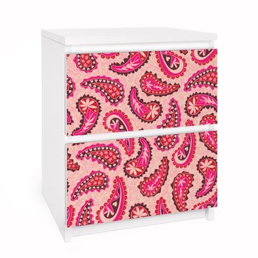 Adhesive film for furniture IKEA - Malm chest of 2x drawers - Happy Paisley Design