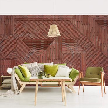 Wallpaper - Design Brick Red