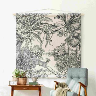 Tapestry - Detailed Drawing Of Jungle