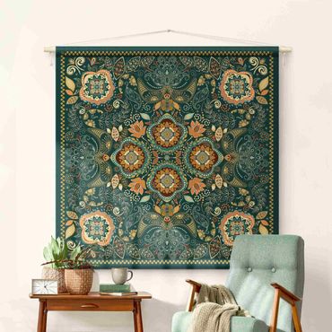 Tapestry - Detailed Boho Pattern In Green